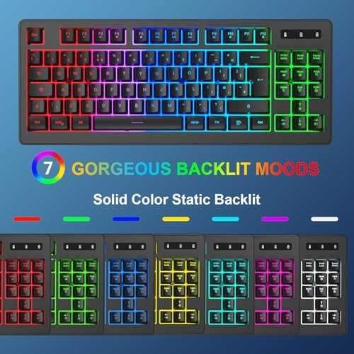 Нова Безжична гейминг клавиатура мишка RGB TKL UK Layout за PC/конзоли