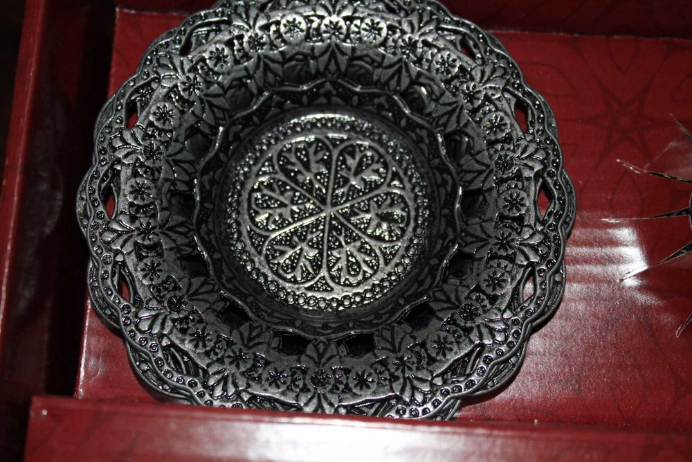 Set 2 cești cafea, model otoman, cu tavă și zaharniță