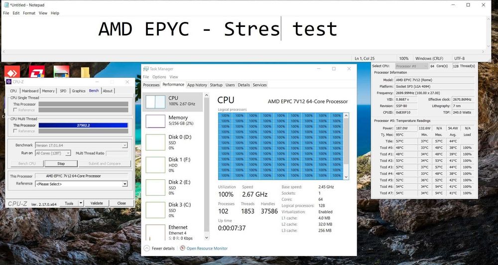 Calculator (server) 64 cores/128 threads , 256 GB DDR4 Ecc Registered.