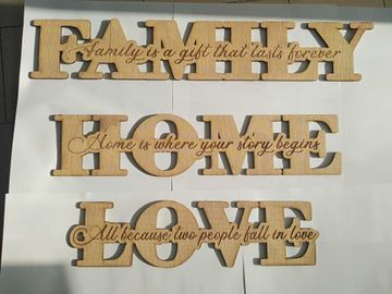 Decoratiune “Love” mesaj gravat, interior, lemn