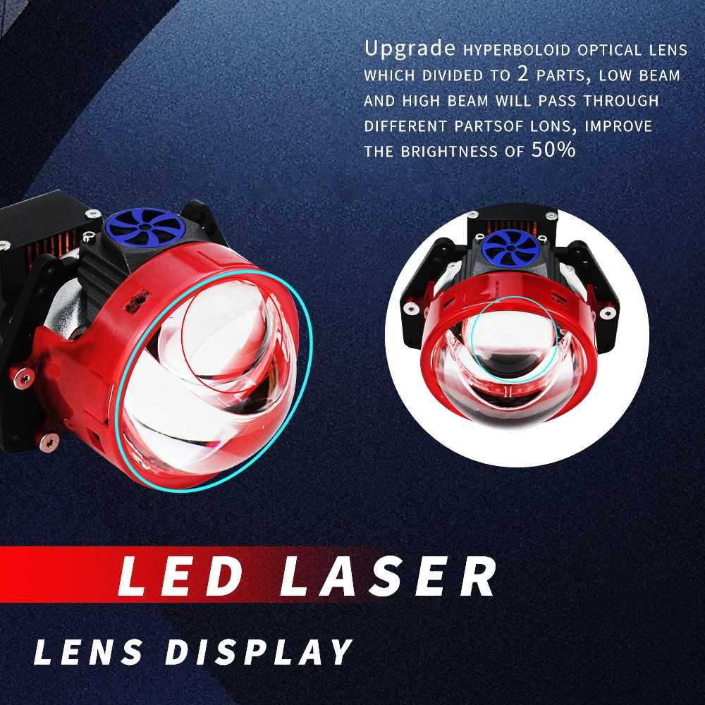 Bi-LED лупи за вграждане 3 инча,156W,8000lm 12V,2бр с лазер