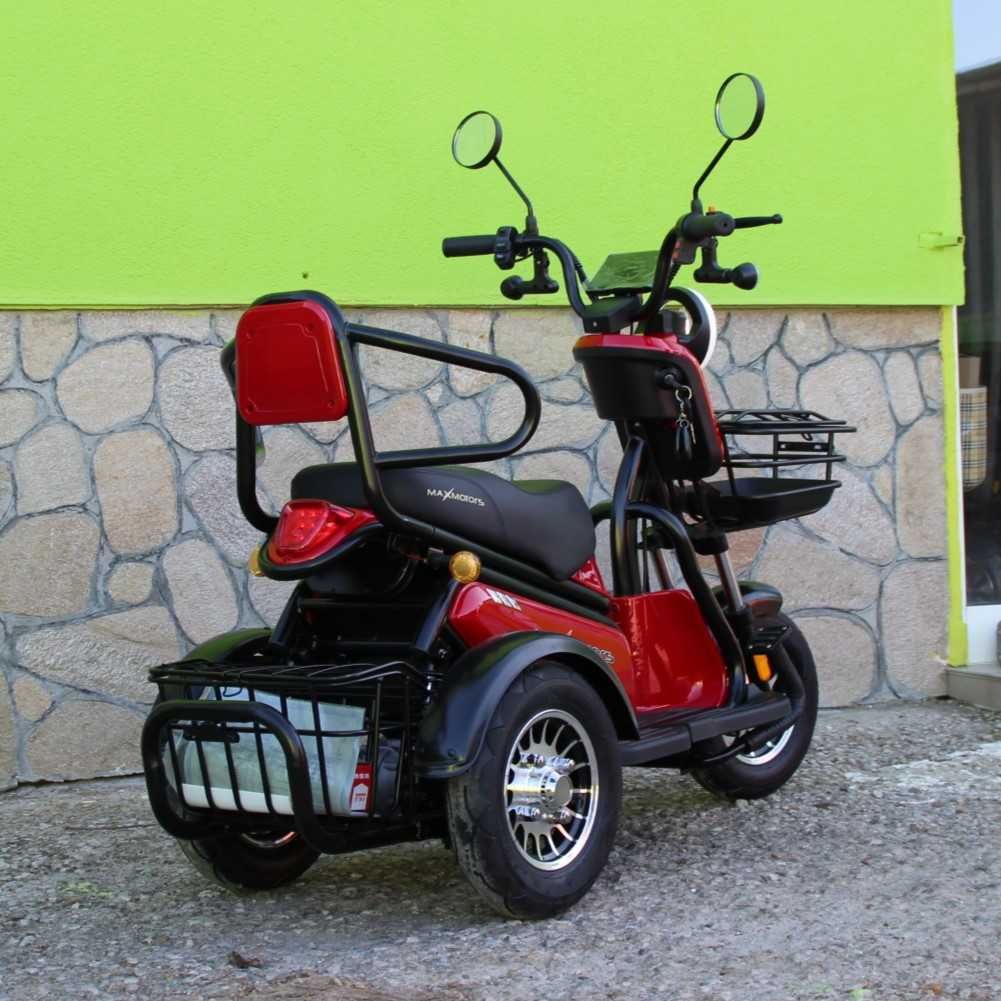 Двуместна електрическа триколка MaxMotors Pudding 1800W-48V-20Ah RED