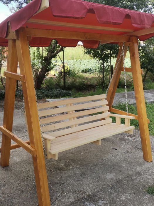 BALANSOAR GRĂDINĂ, 3 locuri, lemn masiv, 200x125x190