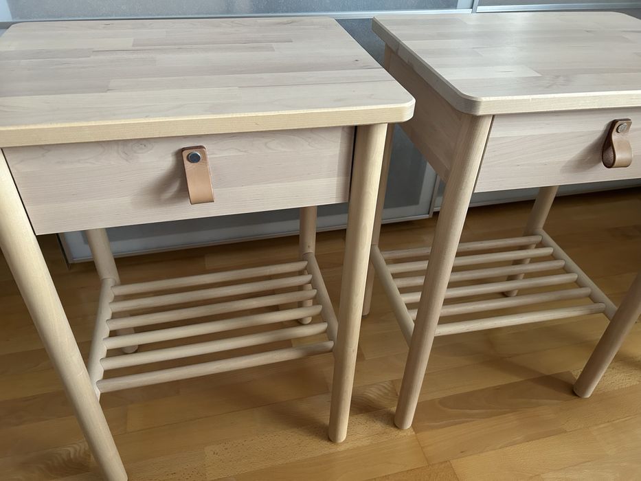 Set doua noptiere lemn mesteacan IKEA