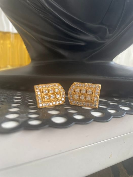 Златен комплект / синджир и обеце / 22к