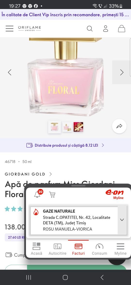 Apa parfum Giordani Gold Floral Dama