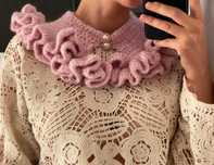 Guler din mohair  roz