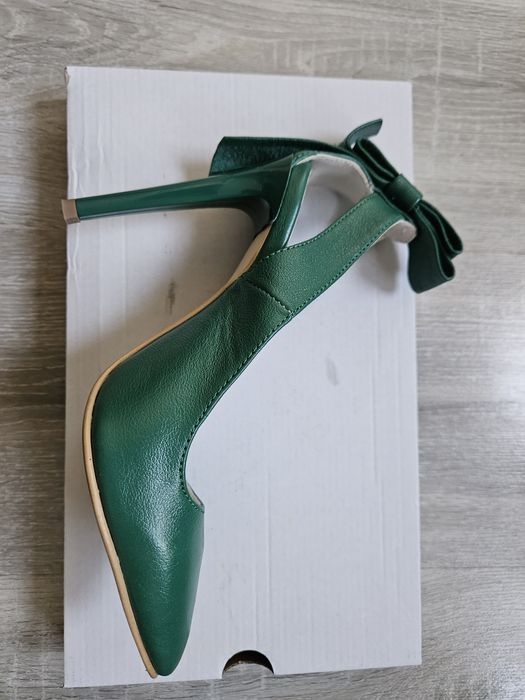Pantofi Stiletto Piele Verde