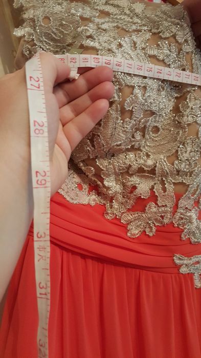 Rochie ocazie corai, masura 42, potrivita pt o inaltime de 1.62-1.65 m