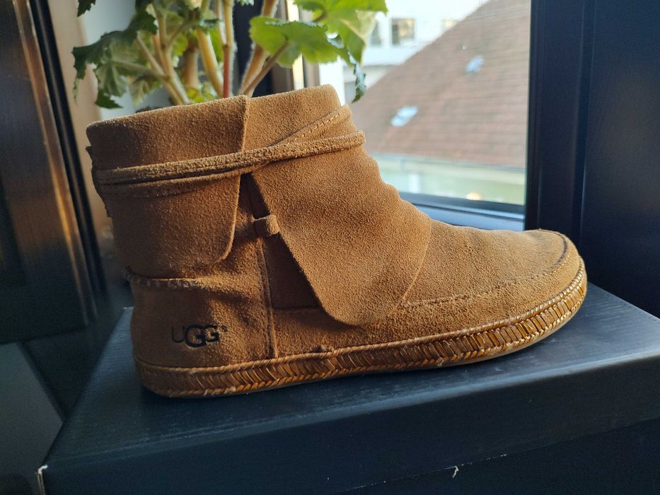 Ghete scurte UGG piele, camel, nr 37 bun ptr 35/36