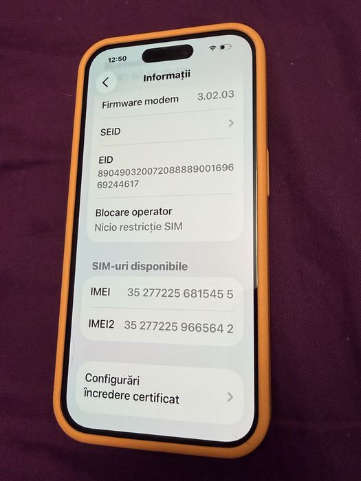 Iphone 15 PRO 256 GB impecabil pachet complet