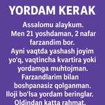 Yaxshi insonlar menga yordam berolasizlarmi