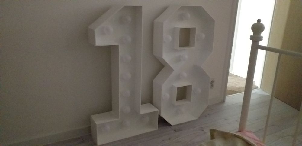 Cifra volumetrica aniversare majorat petreceri 18 led