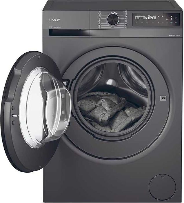 Нова инверторна смарт пералня с пара Candy ProWash 500 10 кг антрацид