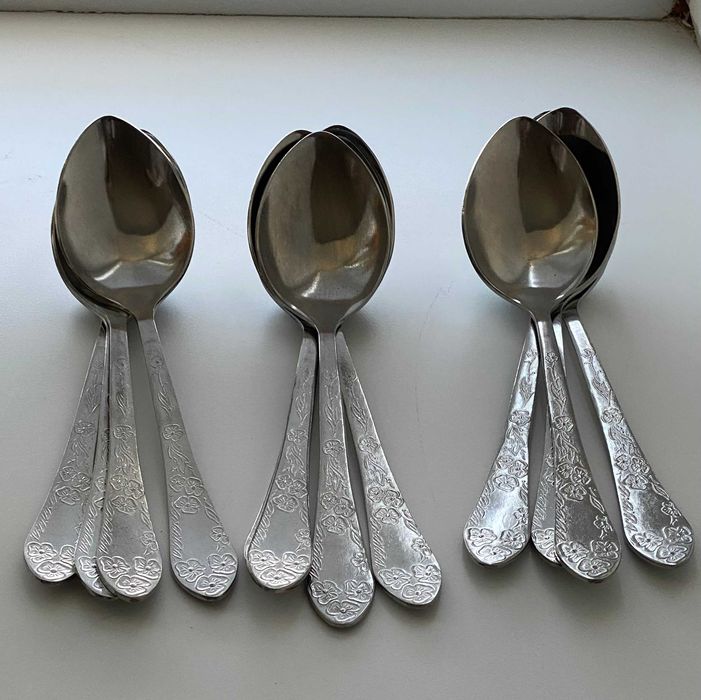 Новый Набор советских столовых ложек из нержавейки 12 шт СССР