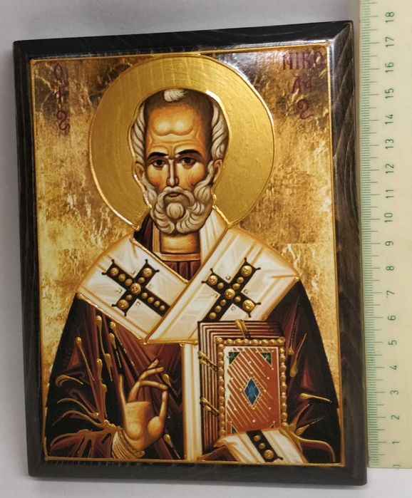Ръчно изработена репродукция на икона ест дърво Св. Николай Чудотворец