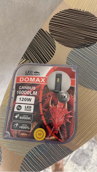 Продам Domax 120w H7 лед лампочка