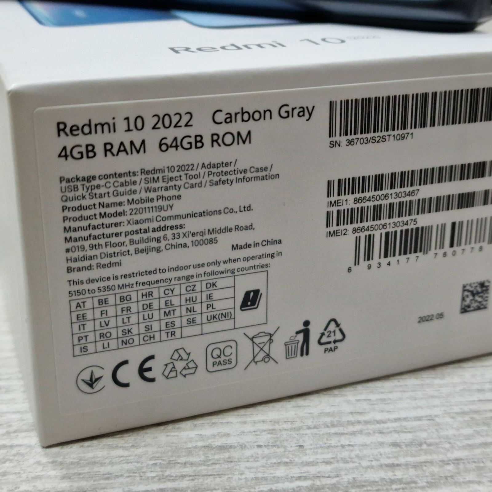 Xiaomi Redmi 10 2022 64GB 4GB RAM Dual