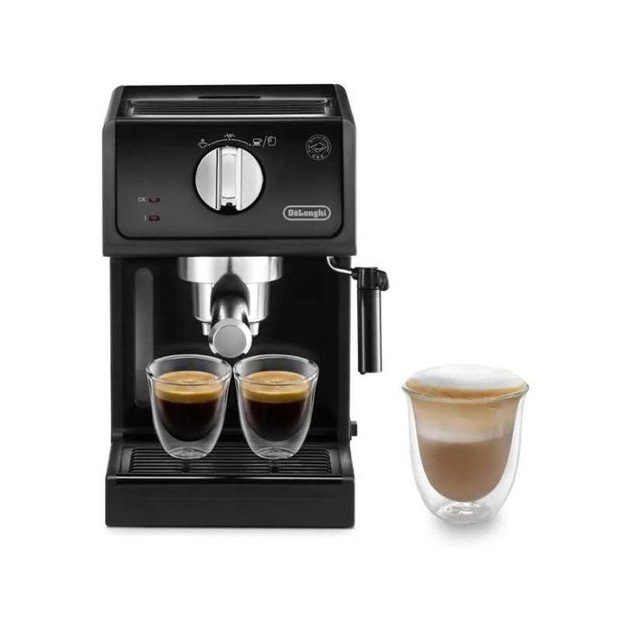 Чисто нова черна  Кафемашина Delonghi 15.00 bar ръкохватка 1100 W