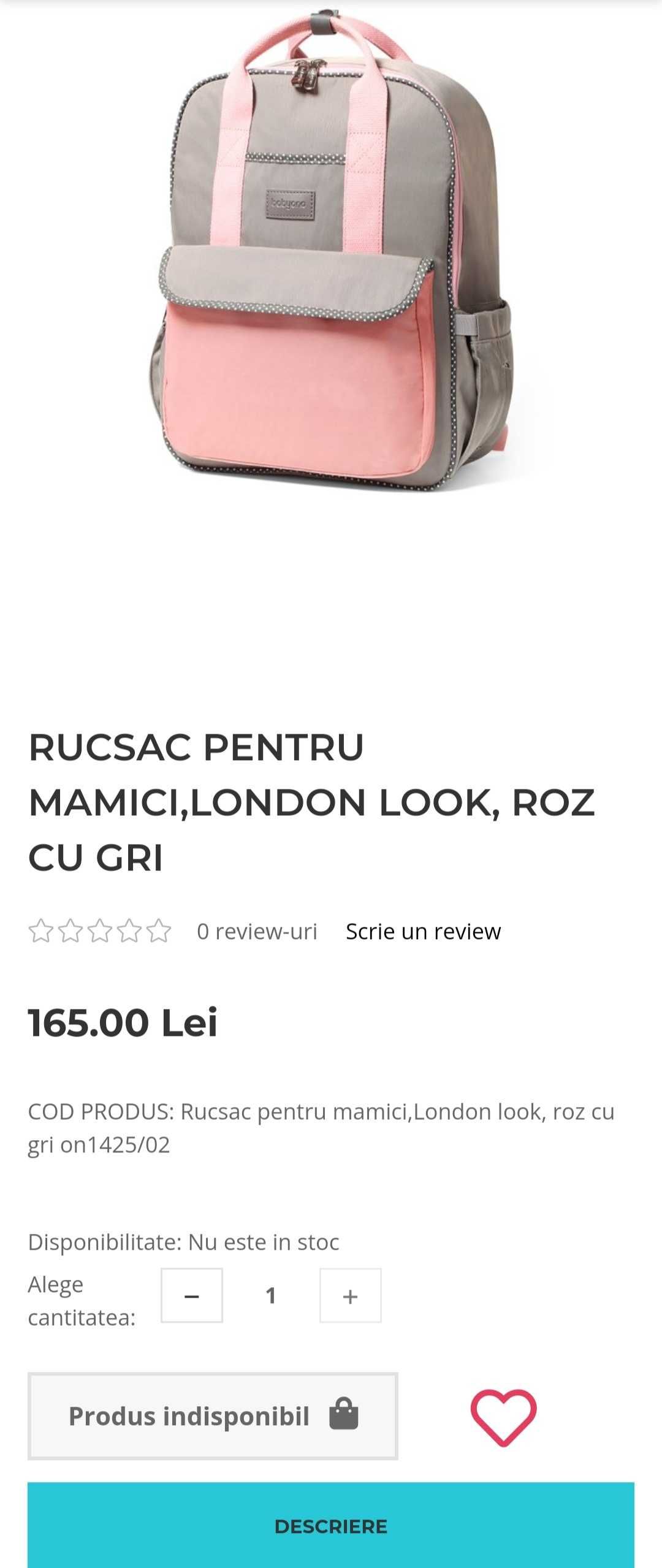 Rucsac mămici London roz - Baby ono