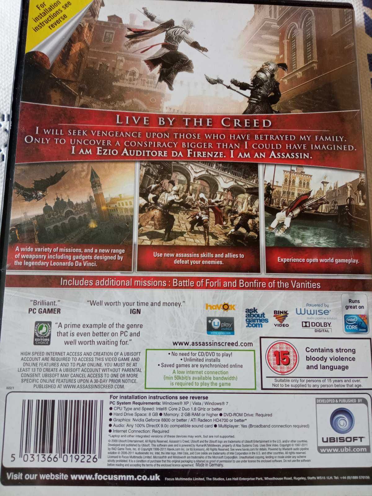 Assassin's Creed I Directors Cut and Assassin's Creed II PC