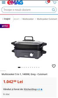 Multicooker 5 in 1, 1400W, Grey - Cuisinart NOU/SIGILAT

Livrare în: