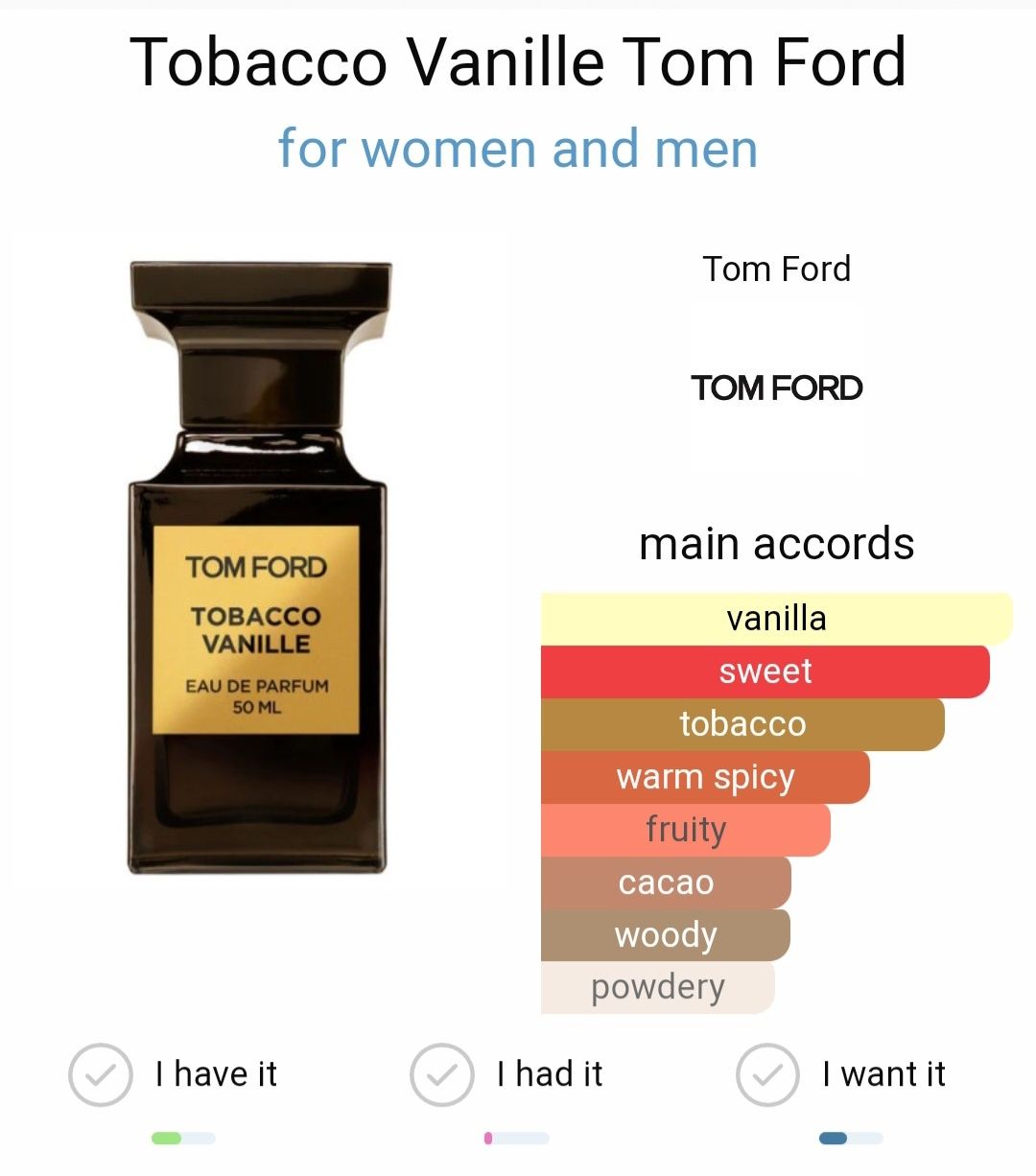 Tobacco Vanille Tom Ford 10 ml