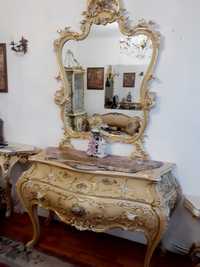 oglinda 1,5m baroc venetian vintage,lemn masiv,retro/mobila antica