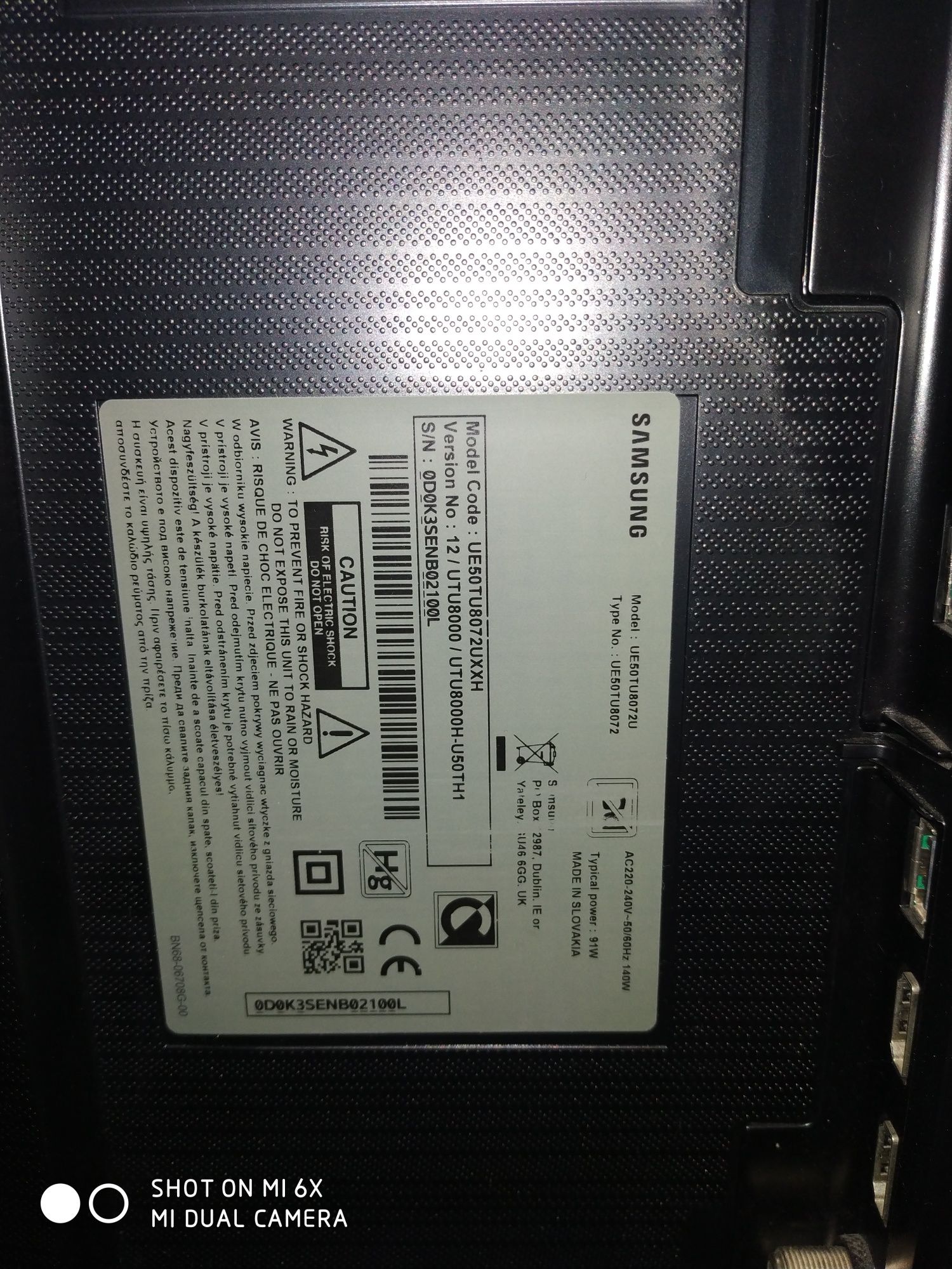 телевизор Samsung 50”модел 50TU8072  за части
