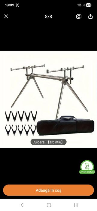 Rod Pod pescuit din Inox cu 5 posturi