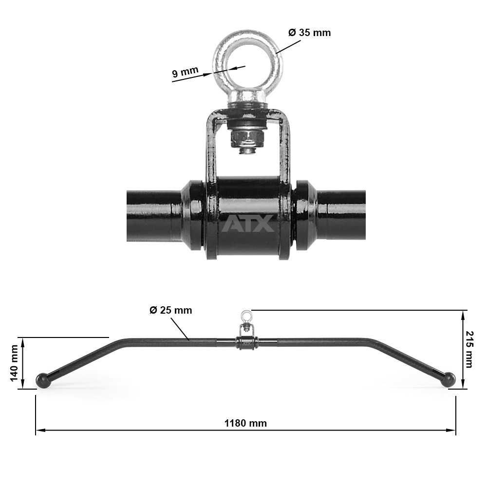 Ръкохватка за Гръб 110 см , Лат Бар за Скрипец , Лост Lat Bar