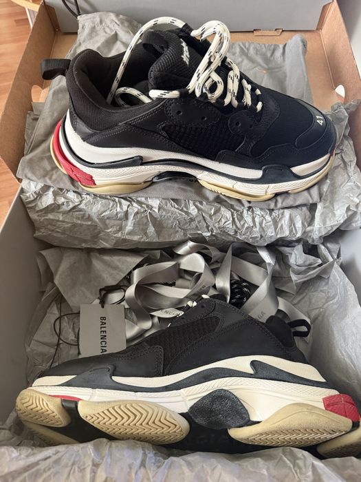 Vand  Sneakers Balenciaga, Triple S Trainers, Red Blak, Efect Uzat