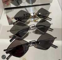Слънчеви очила ромб с черни златни или сребърни рамки