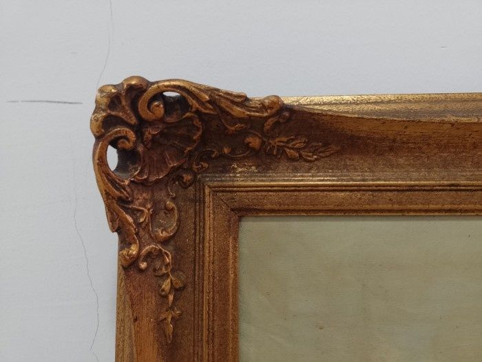 Ulei pe panza o lucrare veche semnată încadrata într-o ramă Blondel di