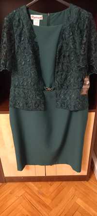 Rochie verde cu blazer