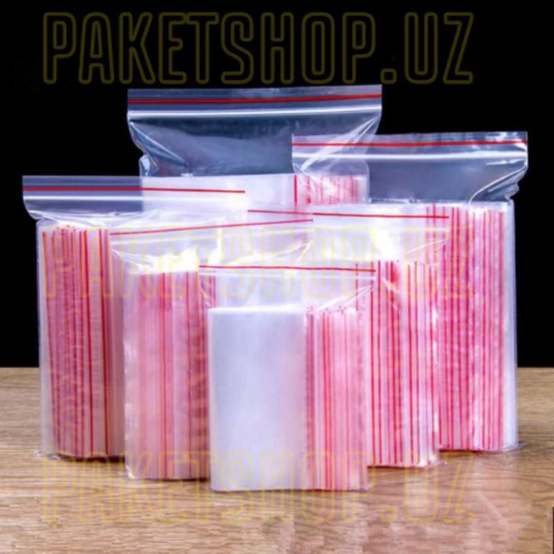 Zip qulf, Doypack plastik qoplar, 10×15 sm, 100 dona