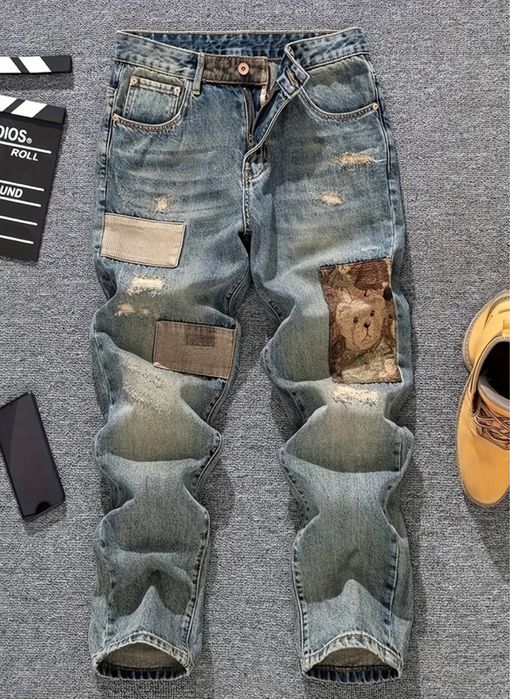 Мъжки Дънки с десен мече