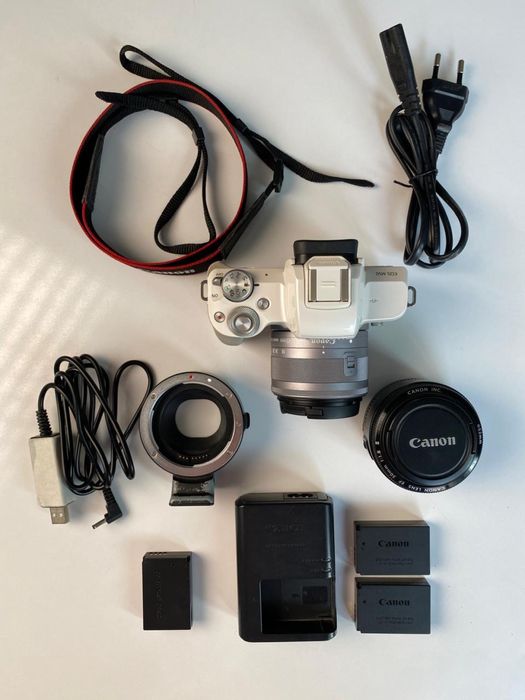 Canon EOS M50 + объективы + адаптер EF-EOS M + 2 аккумулятора