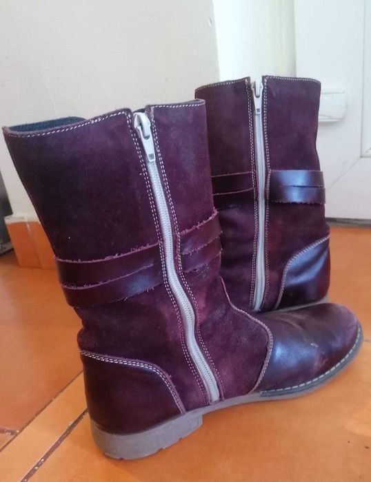 Cizme imblanite din  piele Friboo fete marime 37/ 85 lei