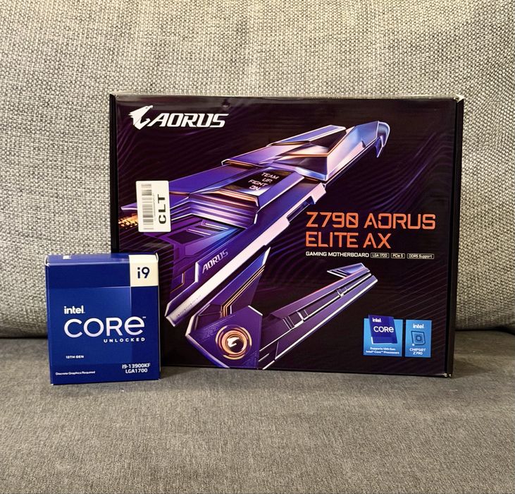 Kit CPU Intel Core i9-13900KF si Z790 Aorus Elite AX + SSD Cadou!