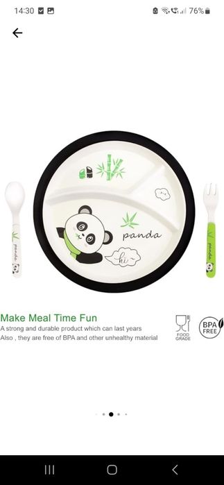 Set 5 accesorii hrănire copii (bambus)