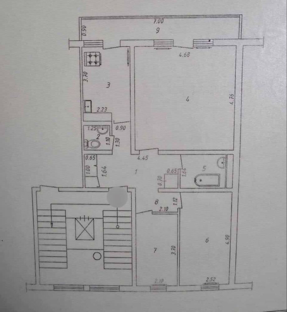 Квартира  напротив кафе Дархан 3/5/9 75 кв.м