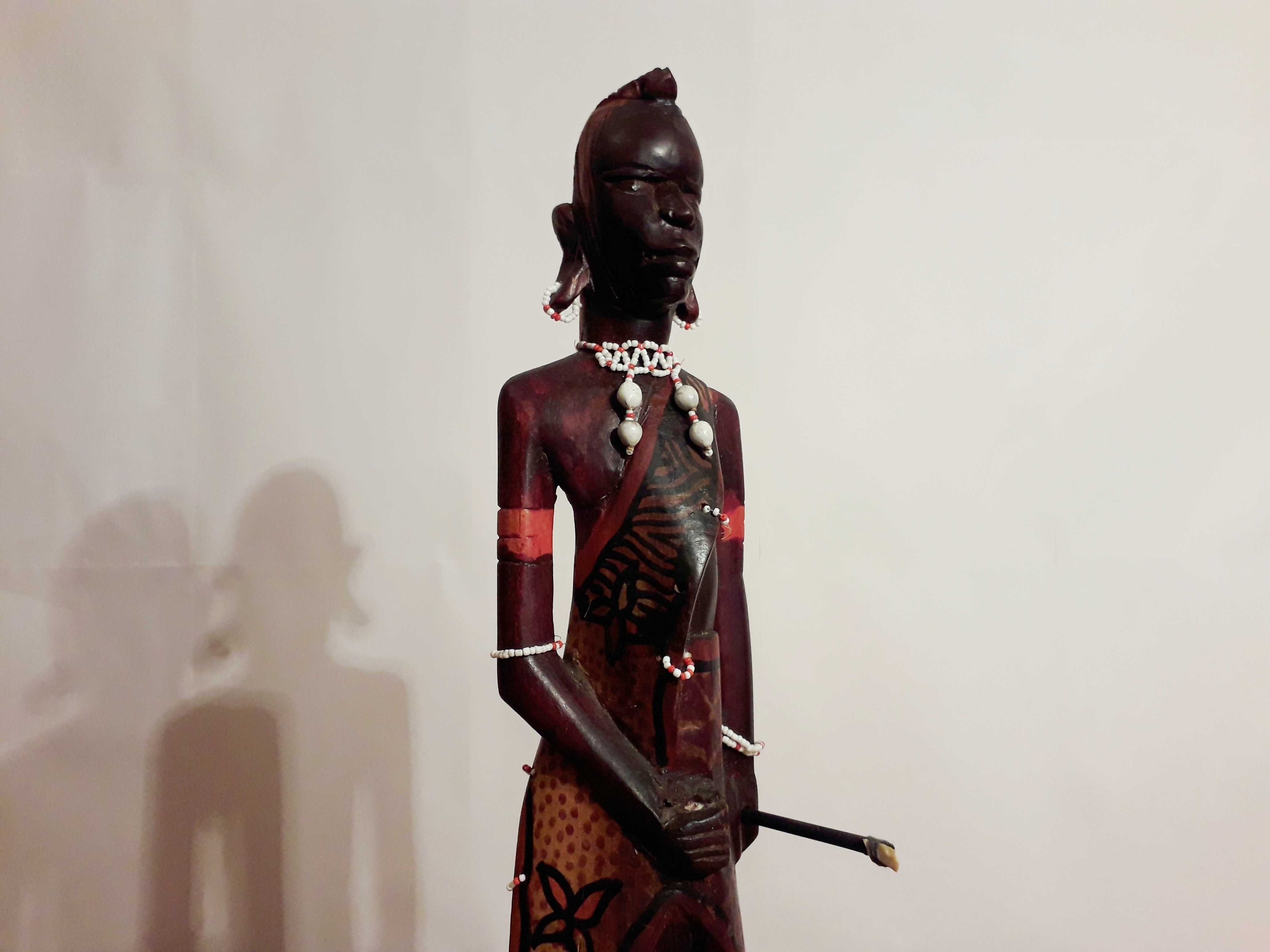 Statueta tribala africana Luptator Masai | lemn exotic sculptat |veche