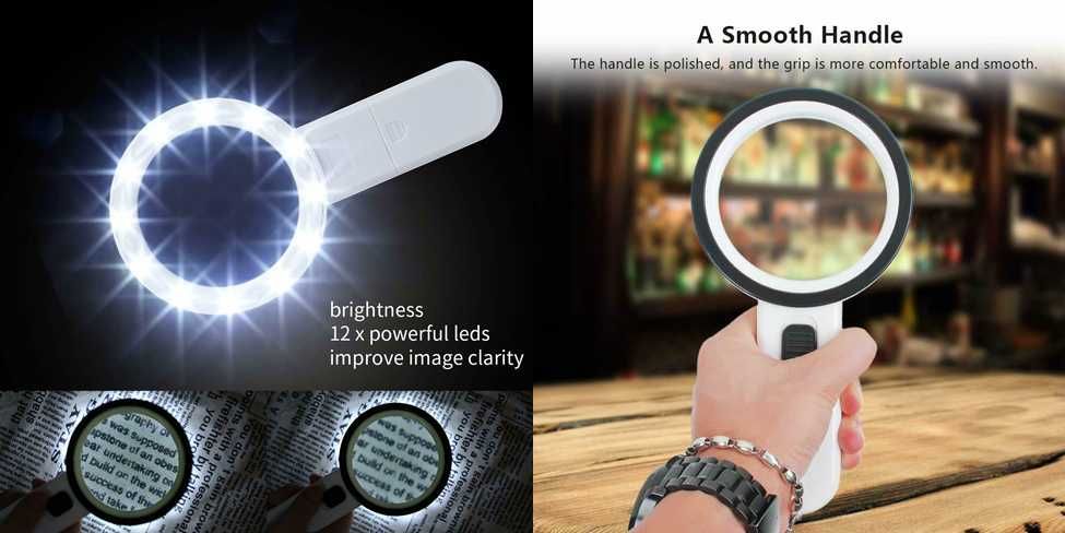Lupa profesionala marire 3X +45X + LED / 30X + 12 LED. Noua! Ambalata!