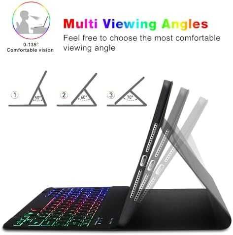 Нов Клавиатурен Кейс за таблет iPad 10.2 Подсветка и Клавиатура Айпад