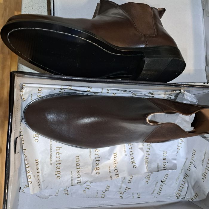 Maison Heritage мъ.жки кожени боти с кутия .