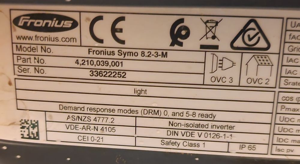 Invertor Fronius trifazat Symo 8.2.3M + DataManager