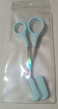 Ножницы для бровей голубого/ мятного цвета