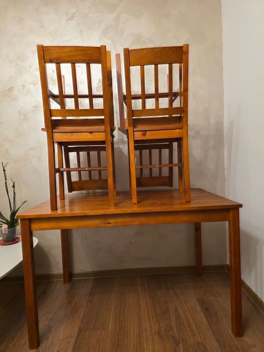 Vand set masa + 4 scaune,maro , bucatarie , terasa