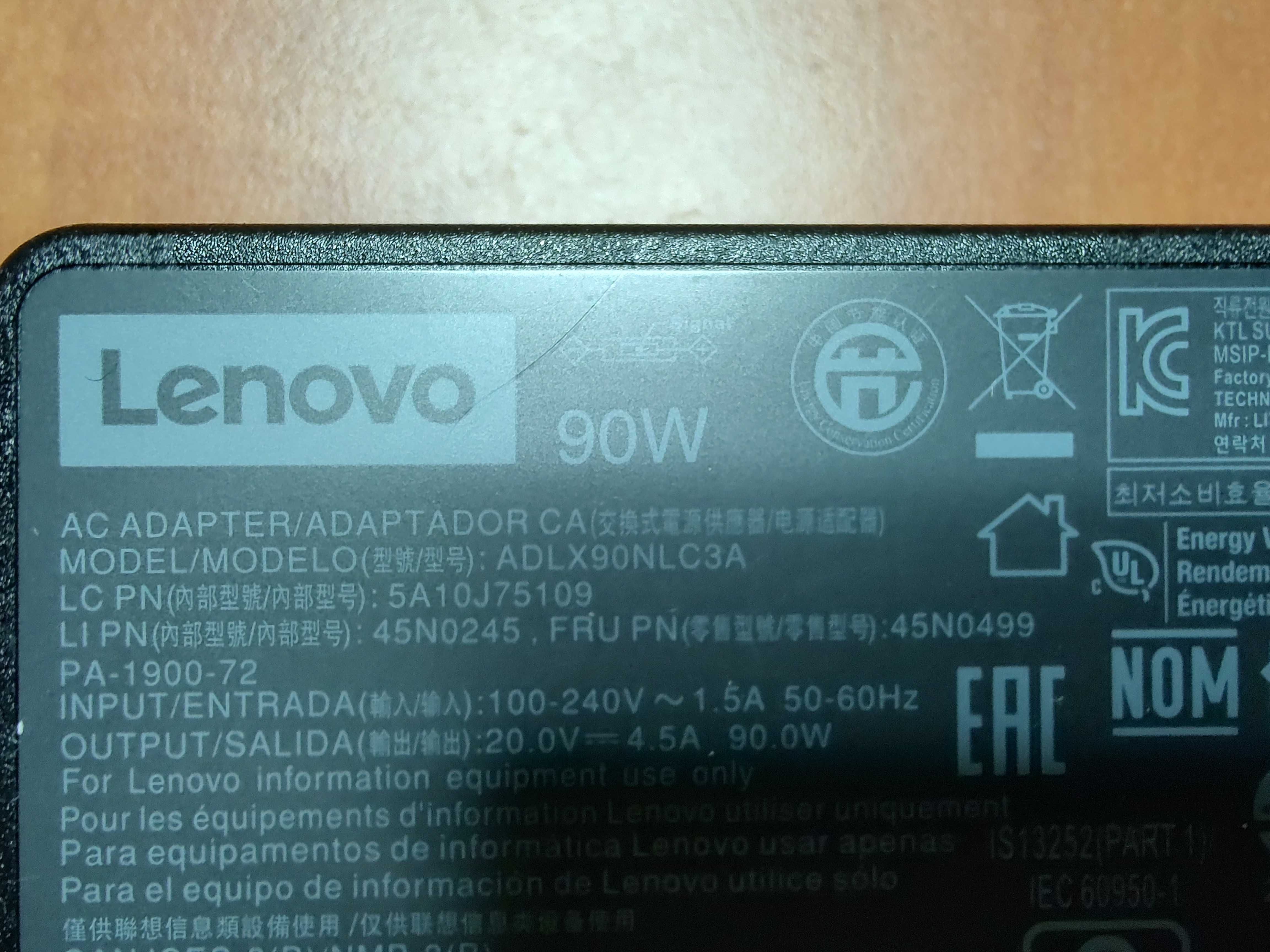 Incarcator alimentator Lenovo 20V 4.5A 90W mufa dreptunghiulara pin